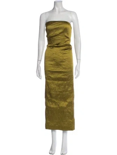 Pre-owned Tove Strapless Long Dress In Green