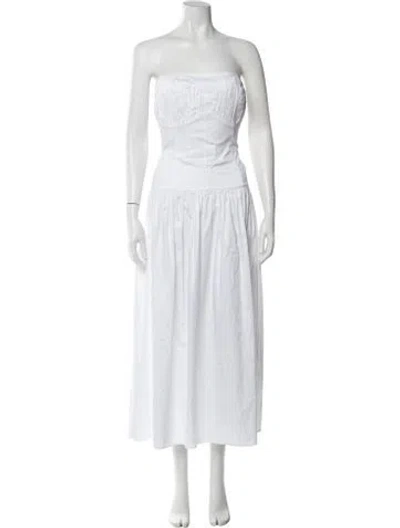 Pre-owned Tove Strapless Long Dress In White