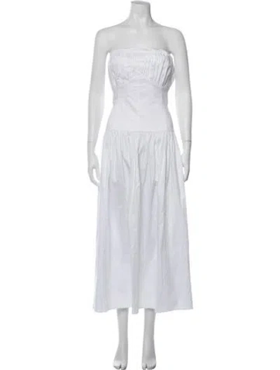 Pre-owned Tove Strapless Long Dress In White