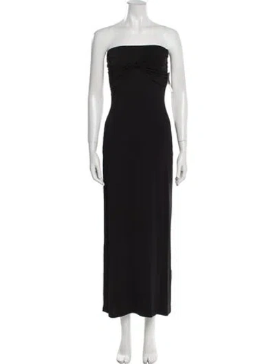 Pre-owned Tove Strapless Midi Length Dress In Black