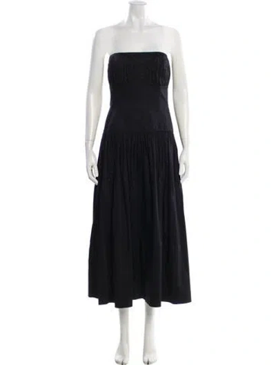 Pre-owned Tove Strapless Midi Length Dress In Black