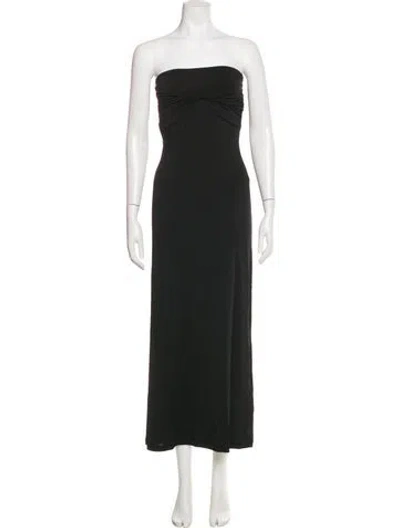 Pre-owned Tove Strapless Midi Length Dress In Black