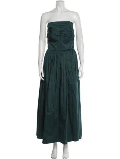 Pre-owned Tove Strapless Midi Length Dress In Green