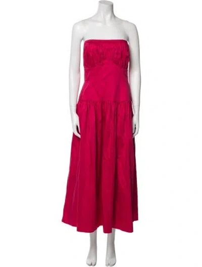 Pre-owned Tove Strapless Midi Length Dress In Pink