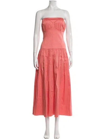 Pre-owned Tove Strapless Midi Length Dress W/ Tags In Orange