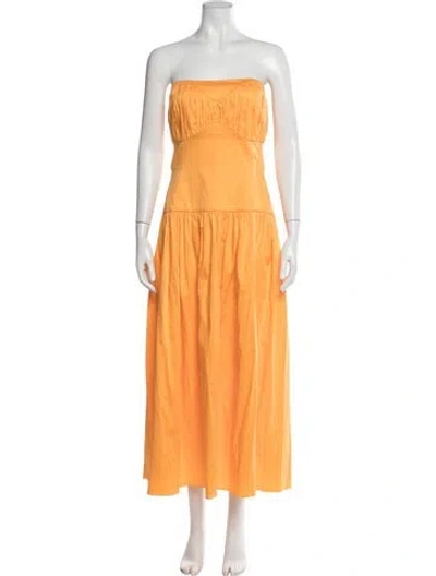 Pre-owned Tove Strapless Midi Length Dress W/ Tags In Orange