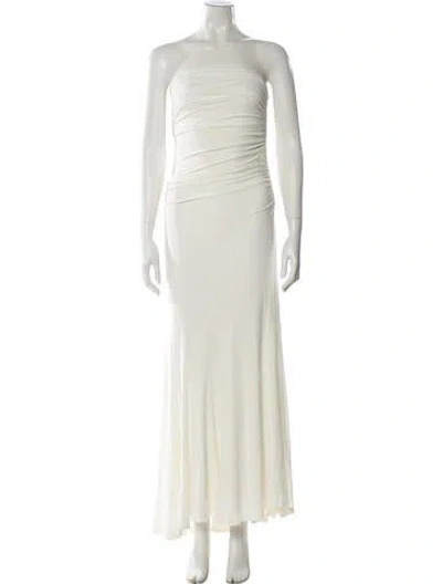 Pre-owned Tove Strapless Midi Length Dress In White