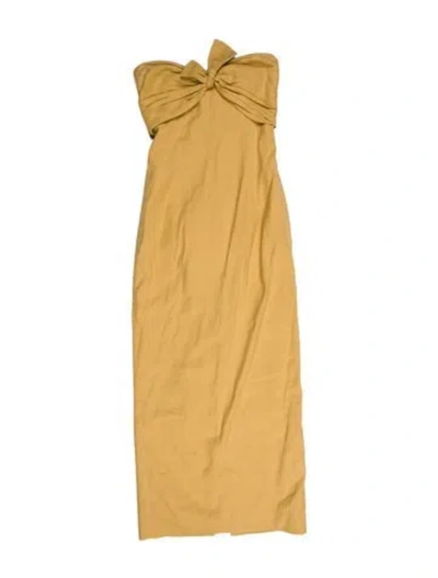 Pre-owned Tove Strapless Midi Length Dress In Yellow