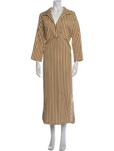 Pre-owned Tove Striped Long Dress In Neutrals