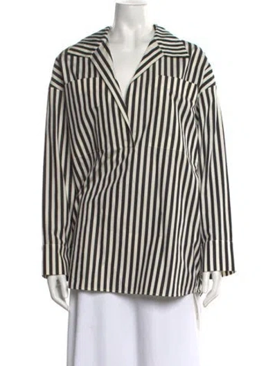 Pre-owned Tove Striped Long Sleeve Blouse W/ Tags In Neutral