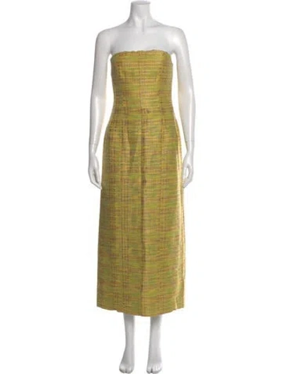 Pre-owned Tove Striped Midi Length Dress In Green