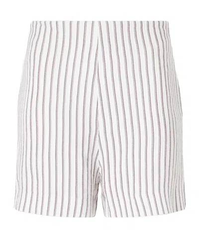Tove Felix Striped-printed Woven Shorts In White