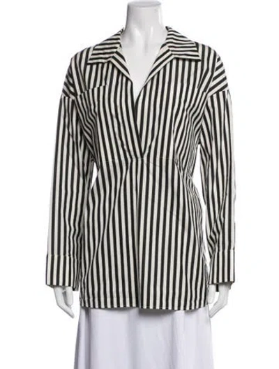 Pre-owned Tove Striped V-neck Top In Neutral