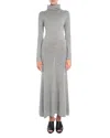 Tove Suzette Wool And Silk-blend Turtleneck Midi Dress In Gray