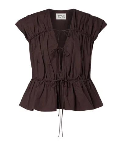 Tove Thea Cotton Top In Brown