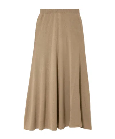 Tove Thora Merino Wool And Silk-blend Maxi Skirt In Brown