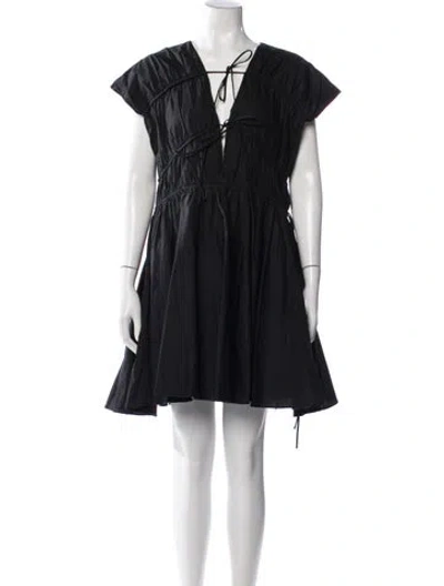 Pre-owned Tove Tie Neck Mini Dress In Black