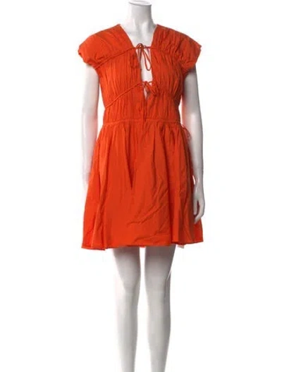 Pre-owned Tove Tie Neck Mini Dress In Orange