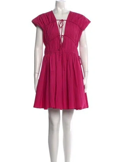 Pre-owned Tove Tie Neck Mini Dress In Pink