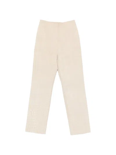 Tove Tieve Croc-effect Trousers In Neutral