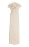 Tove Womens  Tova Draped-front Cap-sleeve Woven Maxi Dress In Ivory