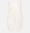 Tove Tuiren Wrap-effect Strapless Cotton Top In White