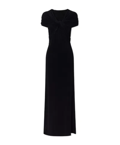 Tove Rama Gathered Jersey Maxi Dress In Black