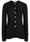 Tove Uma Checked Knit Cardigan In Black