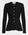 Tove Uma Check Jacquard-knit Cardigan In Black
