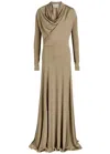 Tove Vevina Draped Stretch-jersey Maxi Dress In Brown
