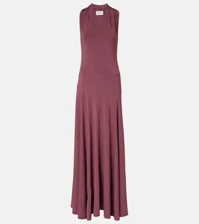 Tove Vina Crêpe Maxi Dress In Burgundy