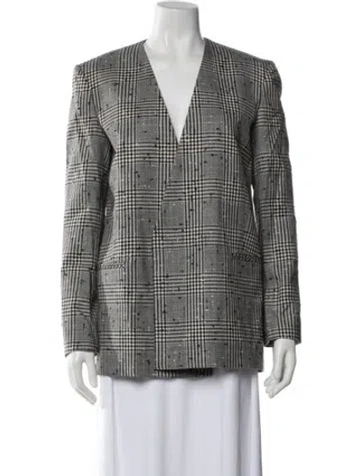 Pre-owned Tove Virgin Wool Plaid Print Blazer In Multicolor