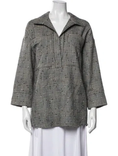 Pre-owned Tove Virgin Wool Plaid Print Jacket In Multicolor