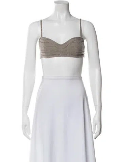 Pre-owned Tove Virgin Wool Scoop Neck Sports Bra In Neutral
