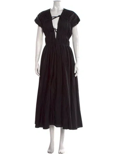Pre-owned Tove V-neck Long Dress In Black