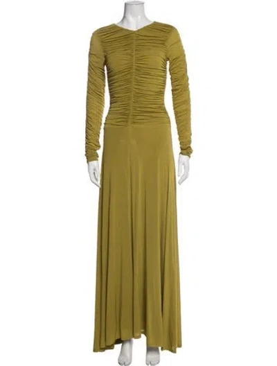 Pre-owned Tove V-neck Long Dress In Green