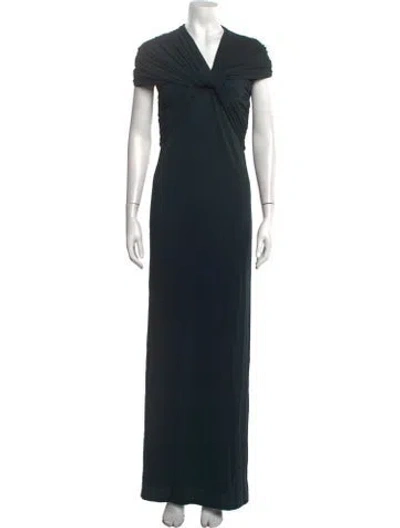 Pre-owned Tove V-neck Long Dress In Green