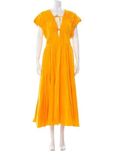 Pre-owned Tove V-neck Long Dress W/ Tags In Yellow
