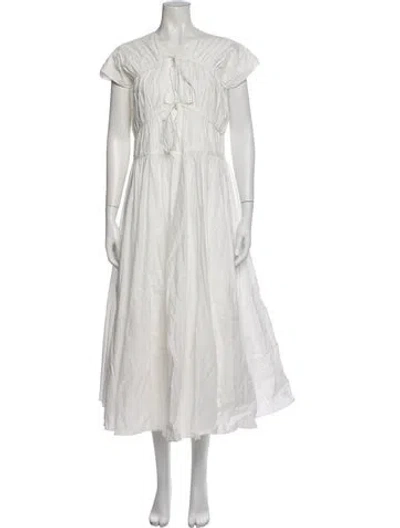 Pre-owned Tove V-neck Long Dress In White