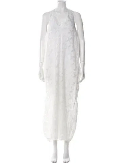 Pre-owned Tove V-neck Long Dress In White