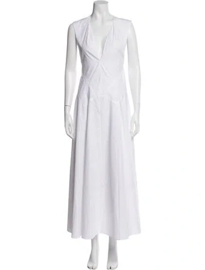Pre-owned Tove V-neck Long Dress In White