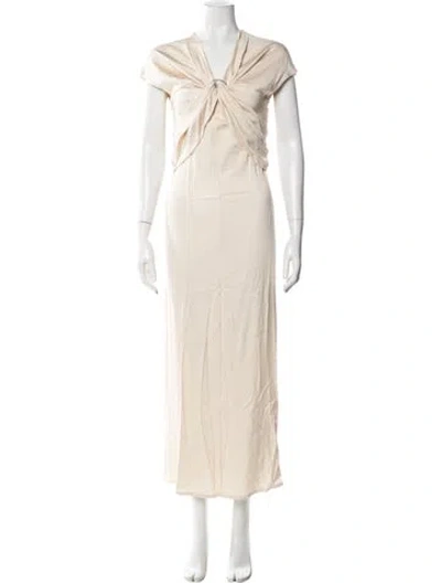 Pre-owned Tove V-neck Long Dress In White