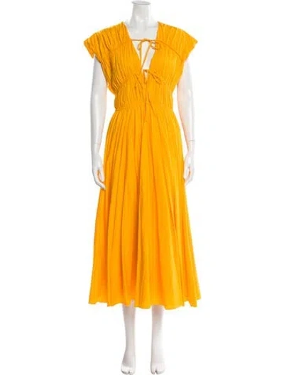 Pre-owned Tove V-neck Long Dress In Yellow