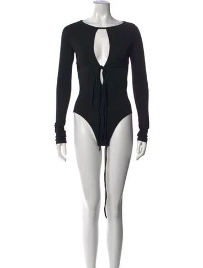 Pre-owned Tove V-neck Long Sleeve Bodysuit W/ Tags In Black