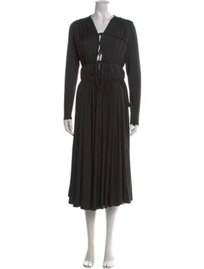 Pre-owned Tove V-neck Midi Length Dress In Black