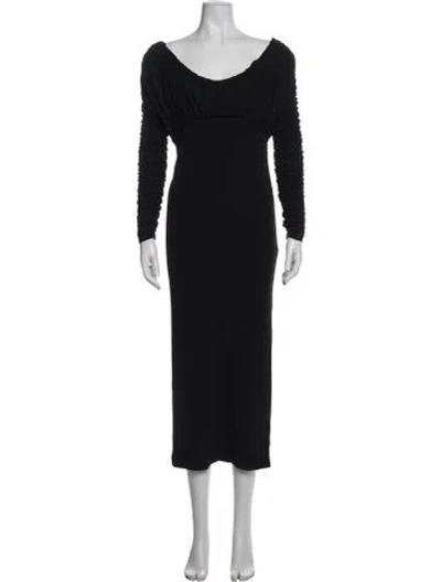 Pre-owned Tove V-neck Midi Length Dress In Black