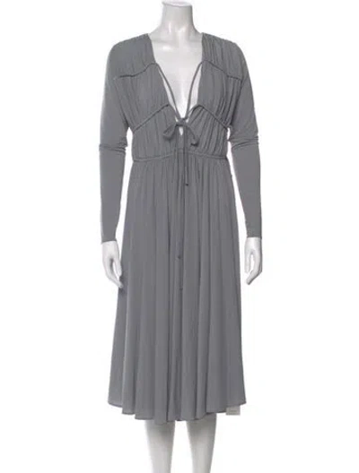 Pre-owned Tove V-neck Midi Length Dress In Green