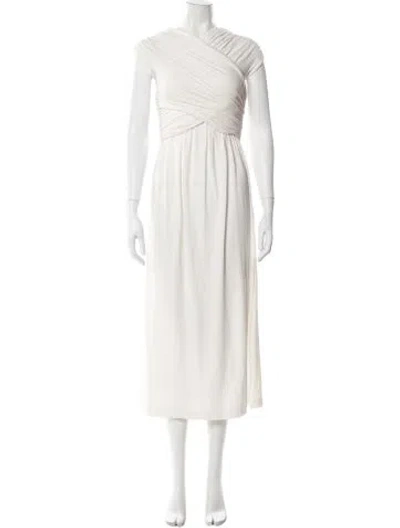 Pre-owned Tove V-neck Midi Length Dress In Neutrals