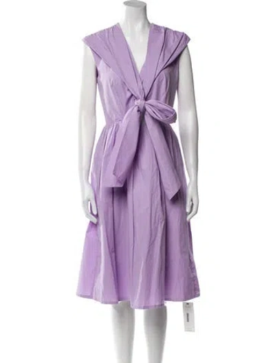 Pre-owned Tove V-neck Midi Length Dress In Purple