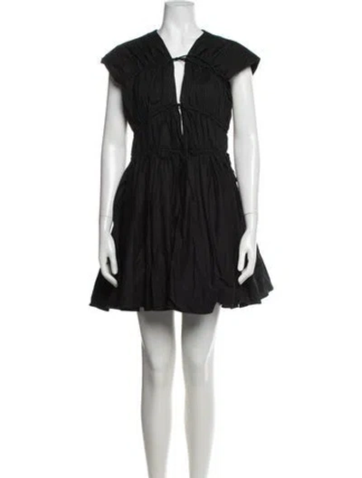 Pre-owned Tove V-neck Mini Dress In Black